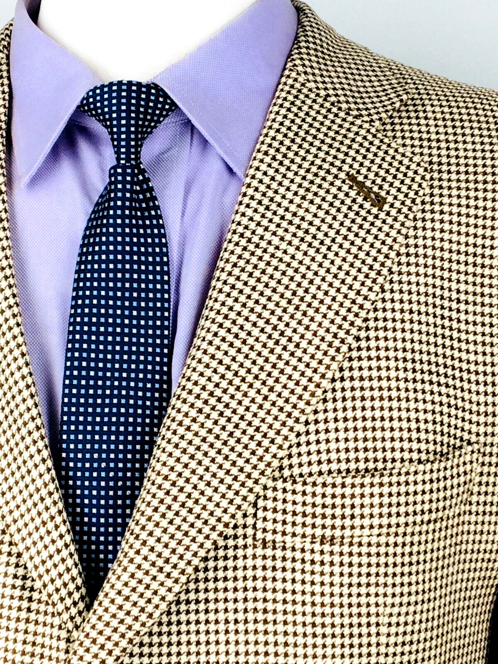 44L Andrew Carrington Italy Mens 3 Bttn Wool Blazer Sport Coat Jacket Sand Brown